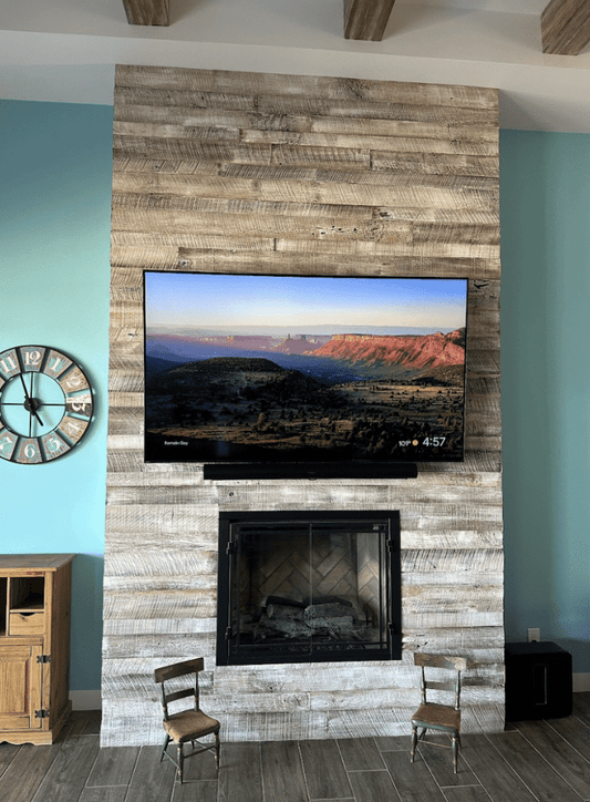 Reclaimed wood paneling