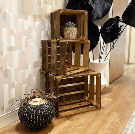Open face reclaimed wood cube decor