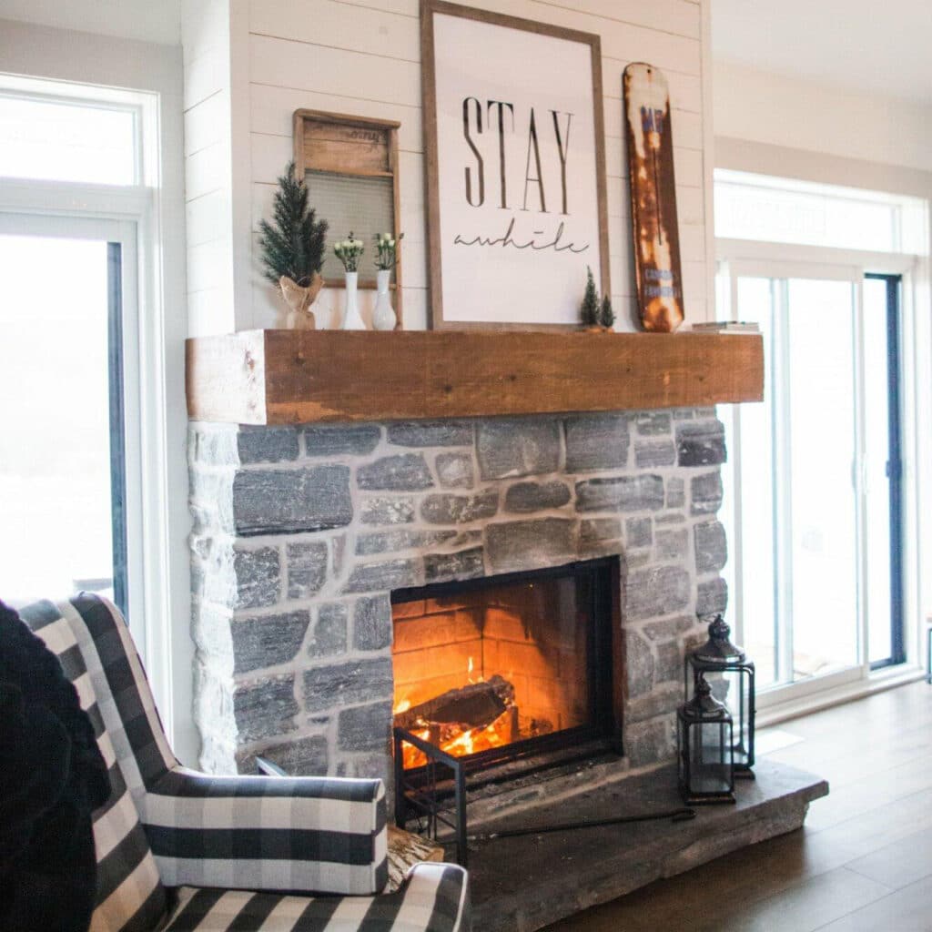 Buy Rustic Wood Fireplace Mantel Shelf Distressed Farmhouse