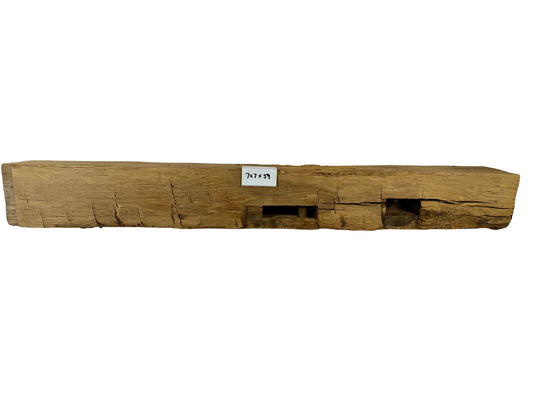 Hand Hewn Beam Fireplace Mantel - 7"H x 7"D x 60"L