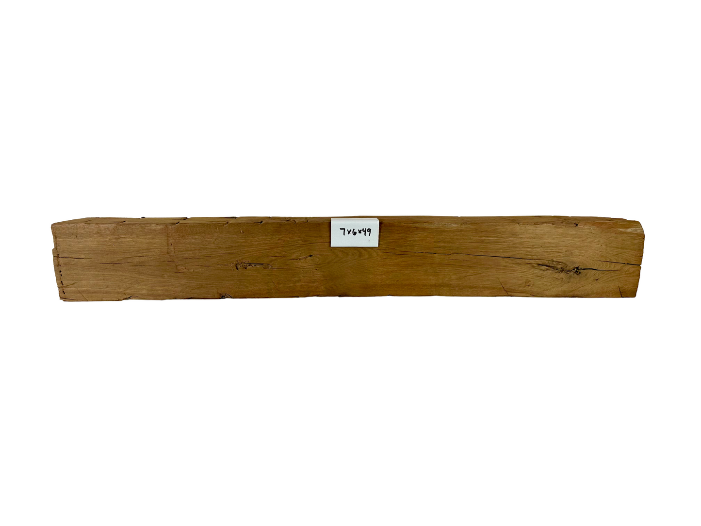 Hand Hewn Beam Fireplace Mantel - 7"H x 6"D x 49"L