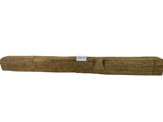 Hand Hewn Beam Fireplace Mantel - 6"H x 6"D x 65"L