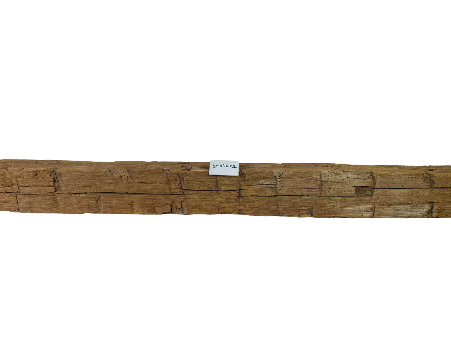 Hand Hewn Beam Fireplace Mantel - 6-1/2"H x 6-1/2"D x 72"L