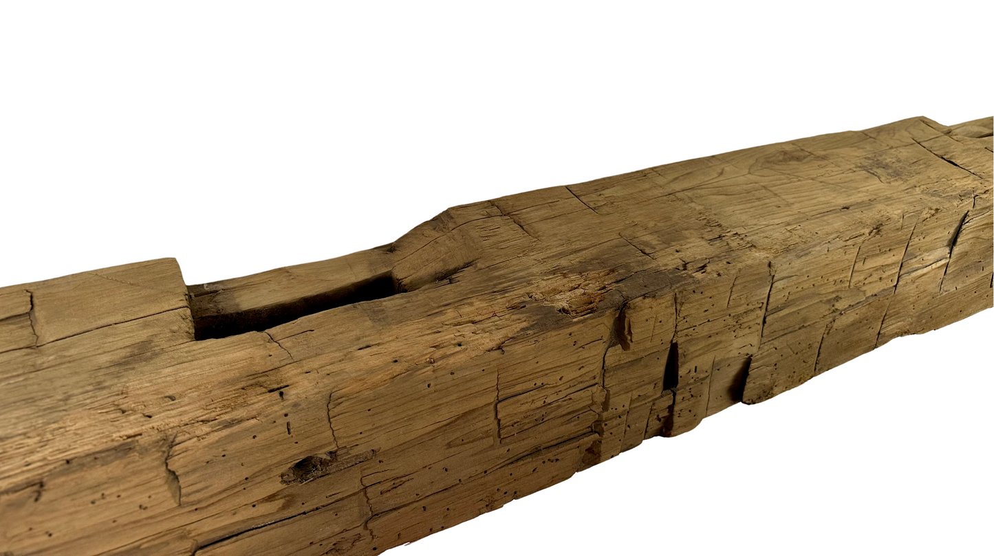 Hand Hewn Beam Fireplace Mantel - 7-1/2"H x 7"D x 84"L