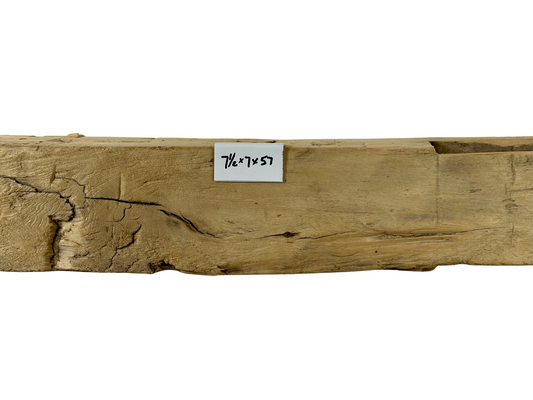 Hand Hewn Beam Fireplace Mantel - 7-1/2"H x 7"D x 57"L