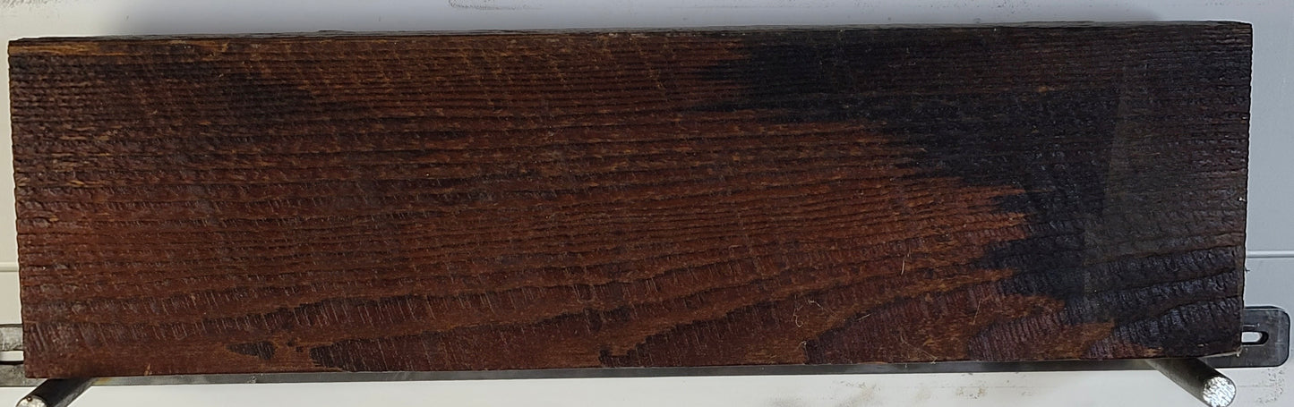 18" Reclaimed Barn Wood Fireplace Mantel Shelf - 2x6 Oil on white wall bottom view