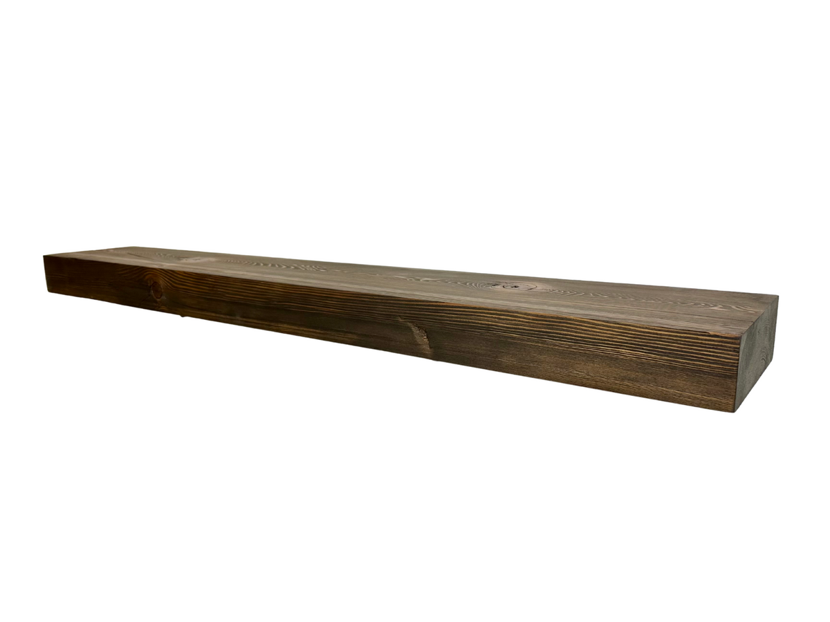 Reclaimed Wood Floating Shelf with Hidden Bracket - 2"x 7"