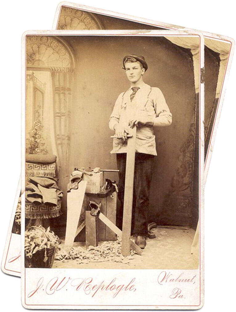 Vintage photo of a carpenter