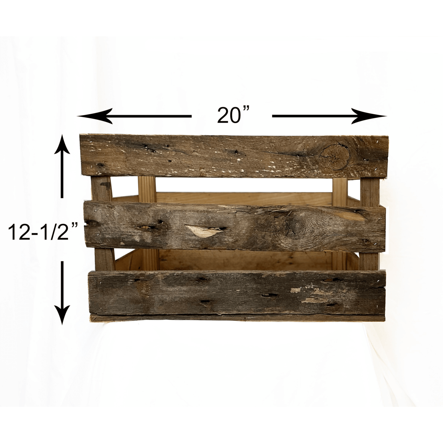 Rustic Wooden Crates Reclaimed Barn Wood Storage Boxes - Set of 3 large dimensions