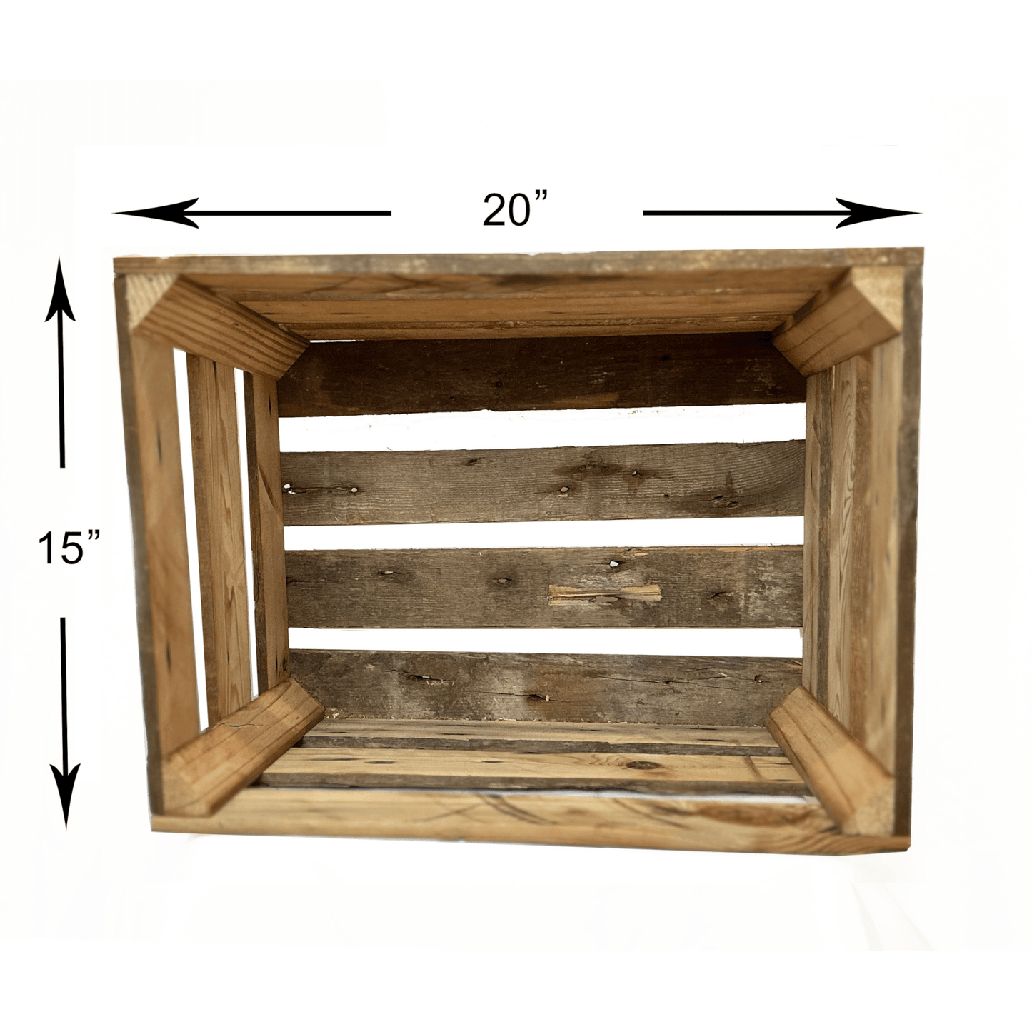 Rustic Wooden Crates Reclaimed Barn Wood Storage Boxes - Set of 3 large dimensions 2