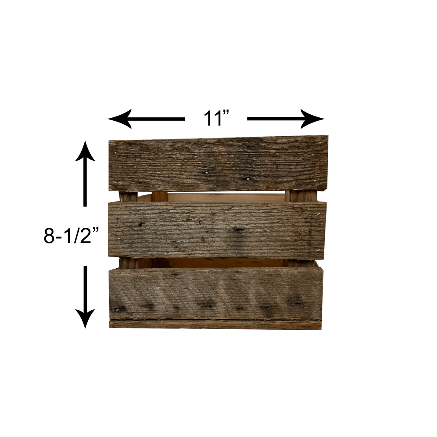 Rustic Wooden Crates Reclaimed Barn Wood Storage Boxes - Set of 3 dimension
