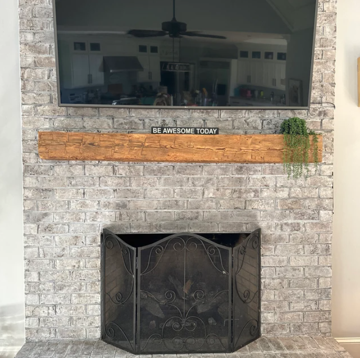 Reclaimed wood mantel
