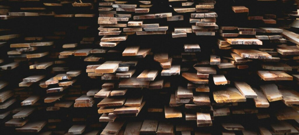 Stacked reclaimed wood