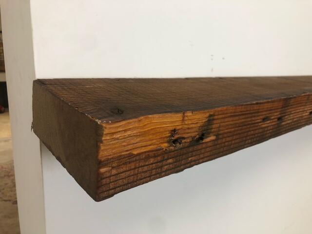 72" Reclaimed Barn Wood Fireplace Mantel Shelf - 3x7