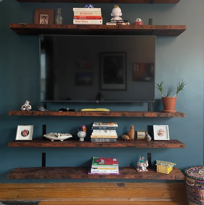 Reclaimed Barn Wood Wall Shelves - 2x10