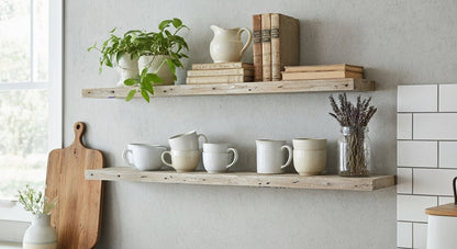 Reclaimed Wood Floating Wall Shelves - 2x8