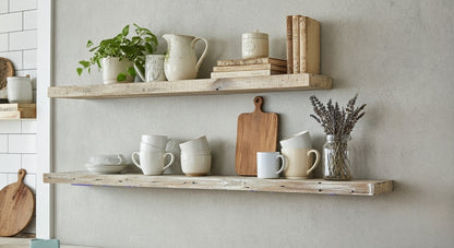 Reclaimed Wood Floating Wall Shelves - 2x8