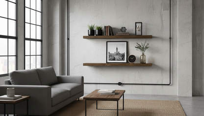 Planed and Sanded Reclaimed Barn Wood Wall Shelves - 3x8