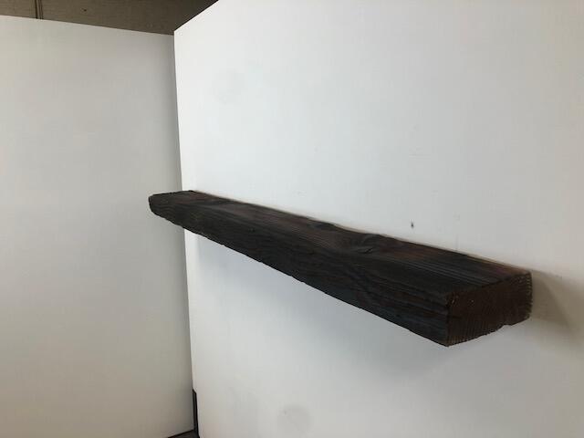 60" Reclaimed Barn Wood Fireplace Mantel Shelf - 3x7