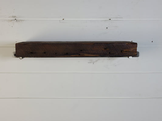 18" Reclaimed Barn Wood Fireplace Mantel Shelf - 2x6 Oil