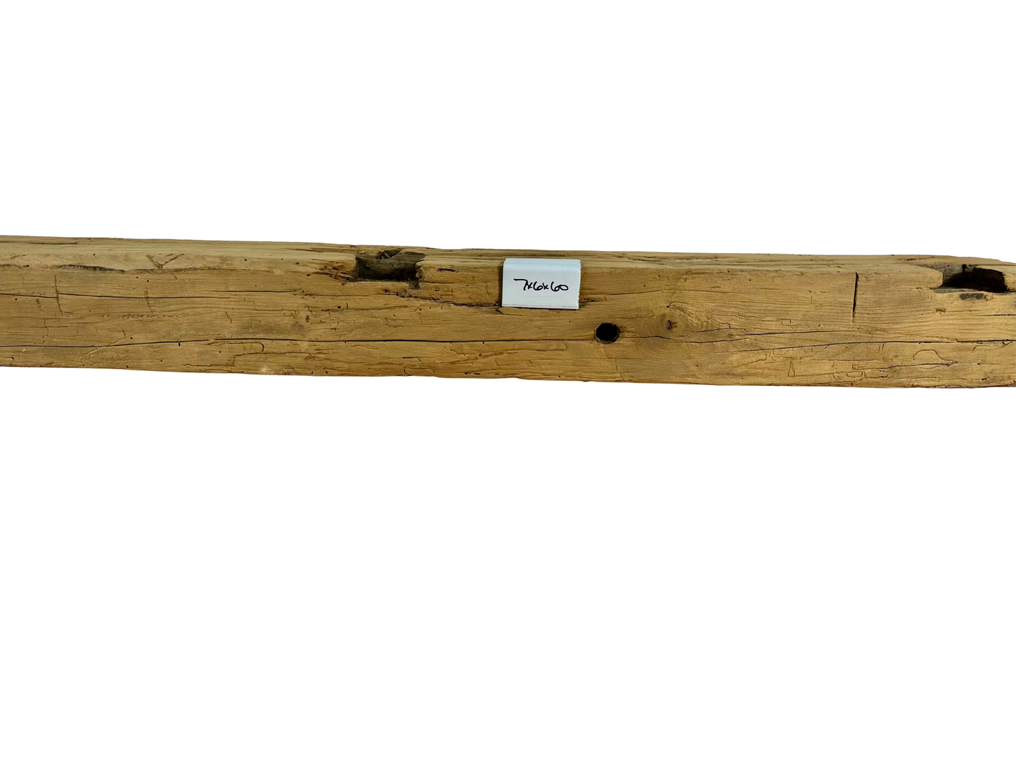 Hand Hewn Beam Fireplace Mantel - 6"H x 7"D x 60"L