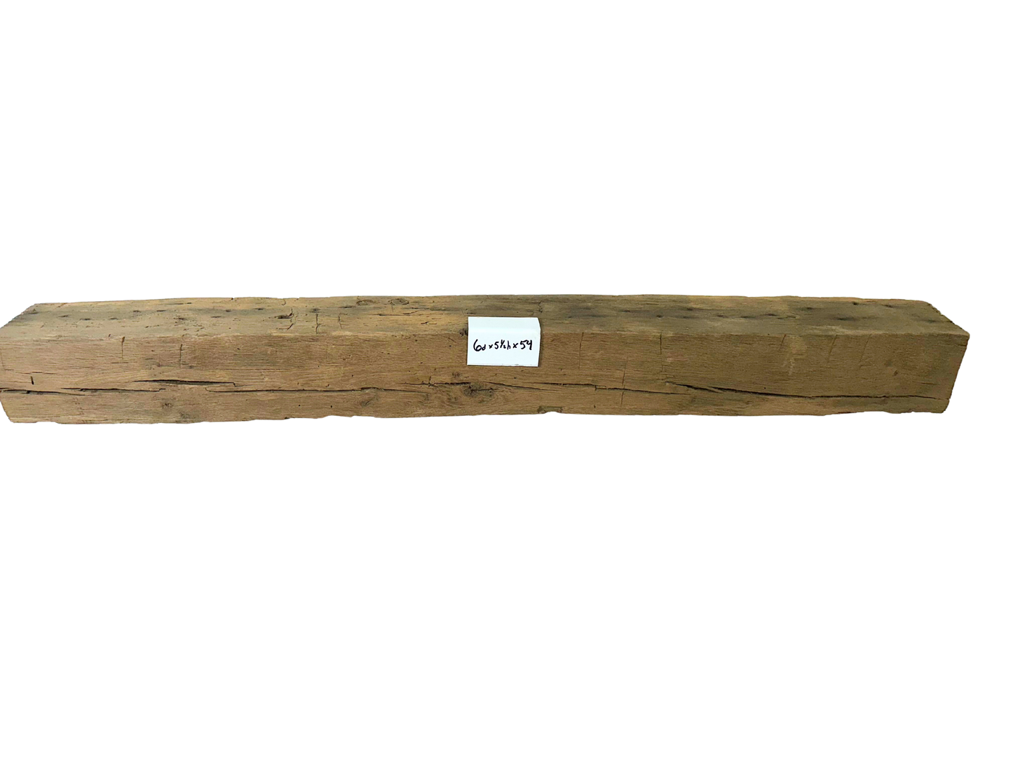 Hand Hewn Beam Fireplace Mantel - 5-1/2H x 6D x 54