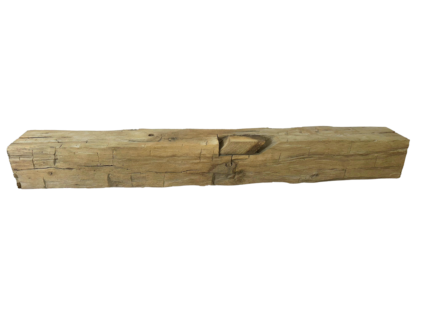 Hand Hewn Beam Fireplace Mantel - 7"H x 7"D x 59"L
