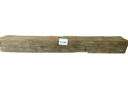 Hand Hewn Beam Fireplace Mantel - 7"H x 7"D x 58"L