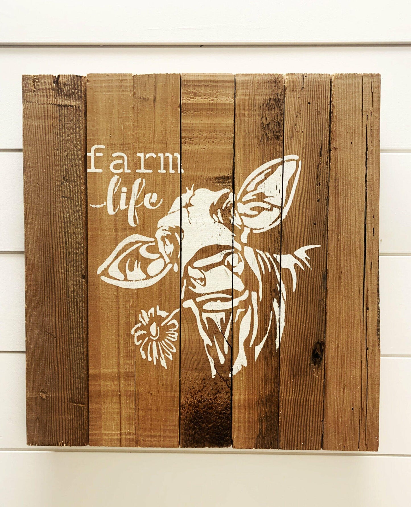 "Farm Life" Reclaimed Wood Farmhouse Wall Art Decor Sign