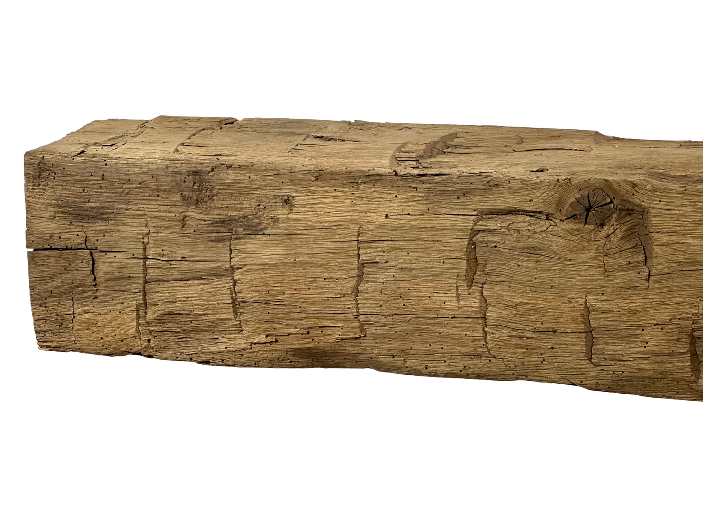 Hand Hewn Beam Fireplace Mantel - 7"H x 6"D x 60"L