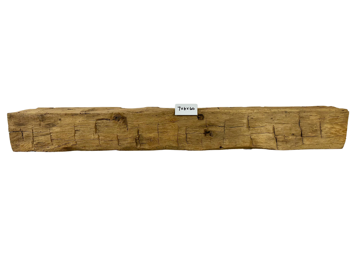 Hand Hewn Beam Fireplace Mantel - 7"H x 6"D x 60"L