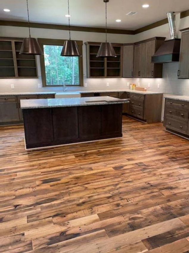 Reclaimed Industrial Oak Engineered Flooring in kitchen 2