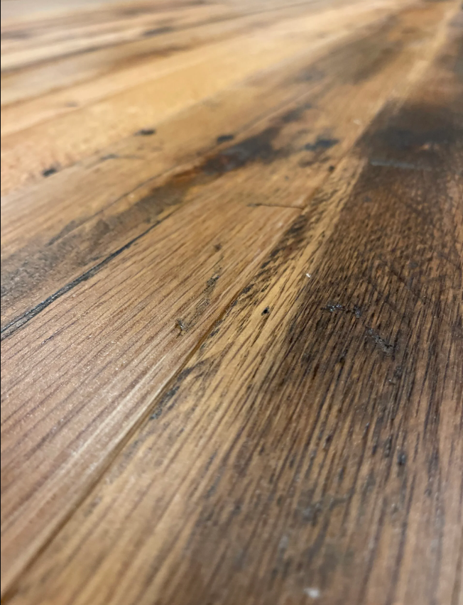 Reclaimed Industrial Oak Engineered Flooring close up 3