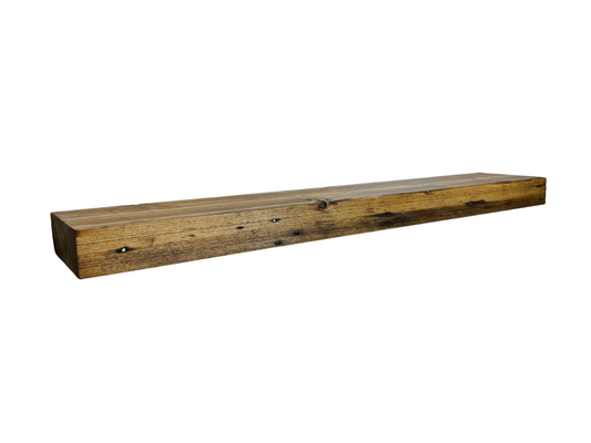 Planed and Sanded Reclaimed Barn Wood Fireplace Mantel Shelf - 3x7