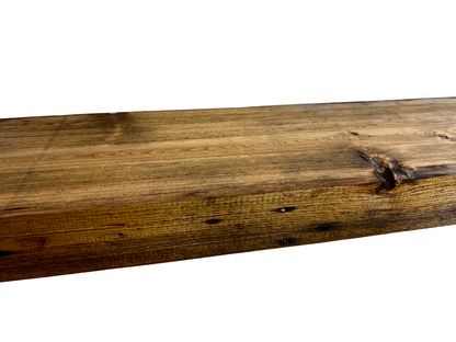 Planed and Sanded Reclaimed Barn Wood Fireplace Mantel Shelf - 3x7