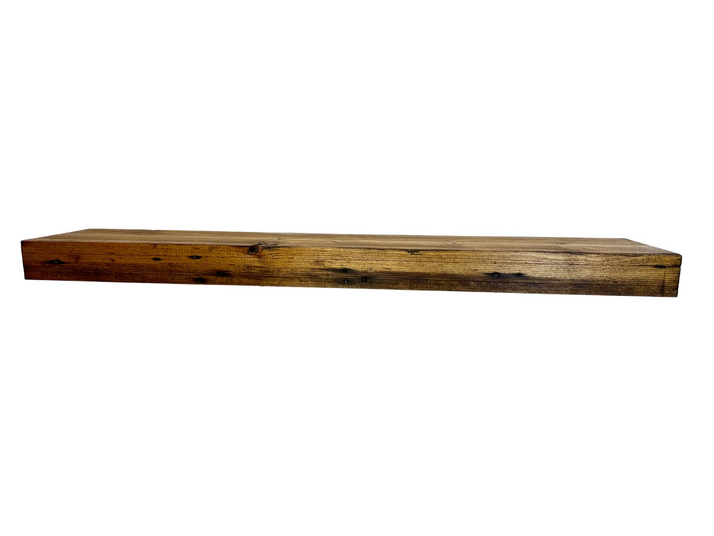 Planed and Sanded Reclaimed Barn Wood Fireplace Mantel Shelf - 3x7