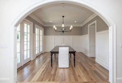 Heartland Barnwood Oak Red & White Mixed Clean Face wood flooring  used in vintage style dining room.