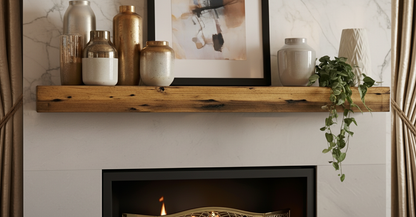Planed and Sanded Reclaimed Barn Wood Fireplace Mantel Shelves - 3x10