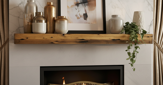 Planed and Sanded Reclaimed Barn Wood Fireplace Mantel Shelves - 3x10
