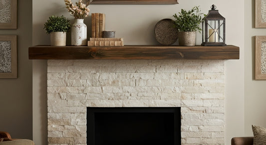 Planed and Sanded Reclaimed Barn Wood Fireplace Mantel - 4" Thick x 8" Deep