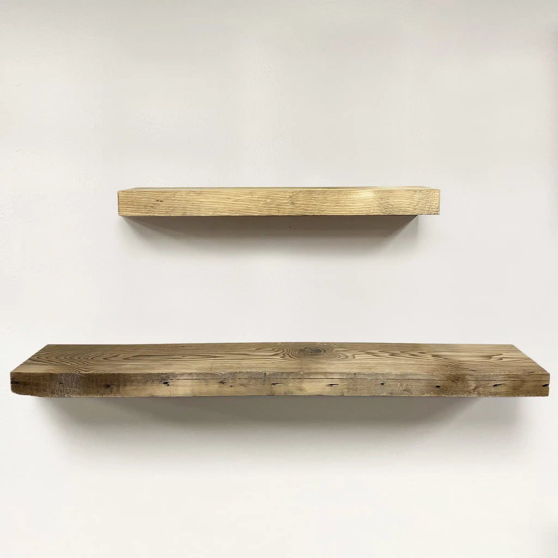 Thick Oak Floating Shelves in Medium to Long Custom Sizes