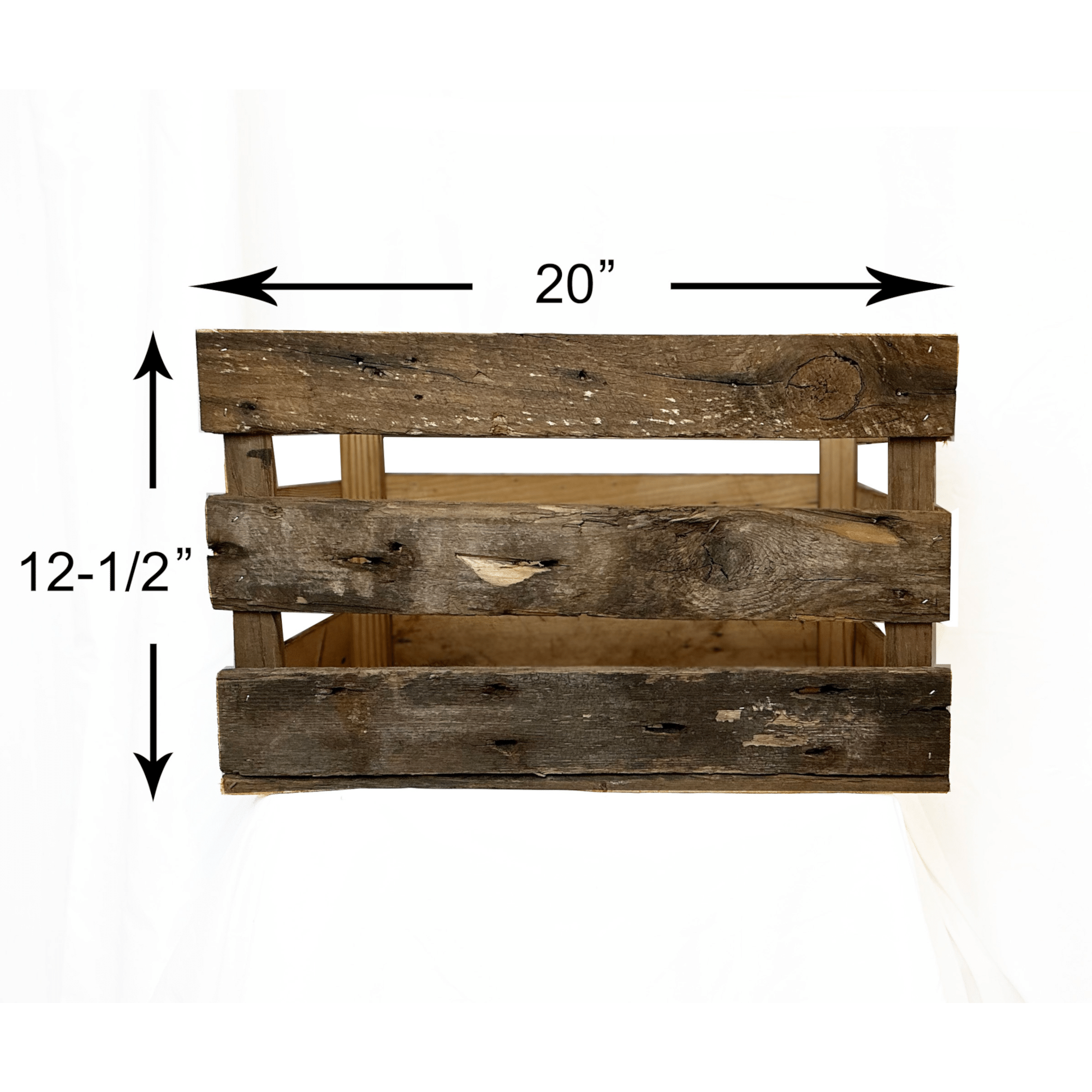 Rustic Wooden Crates Reclaimed Barn Wood Storage Boxes - Set of 3 large dimensions 