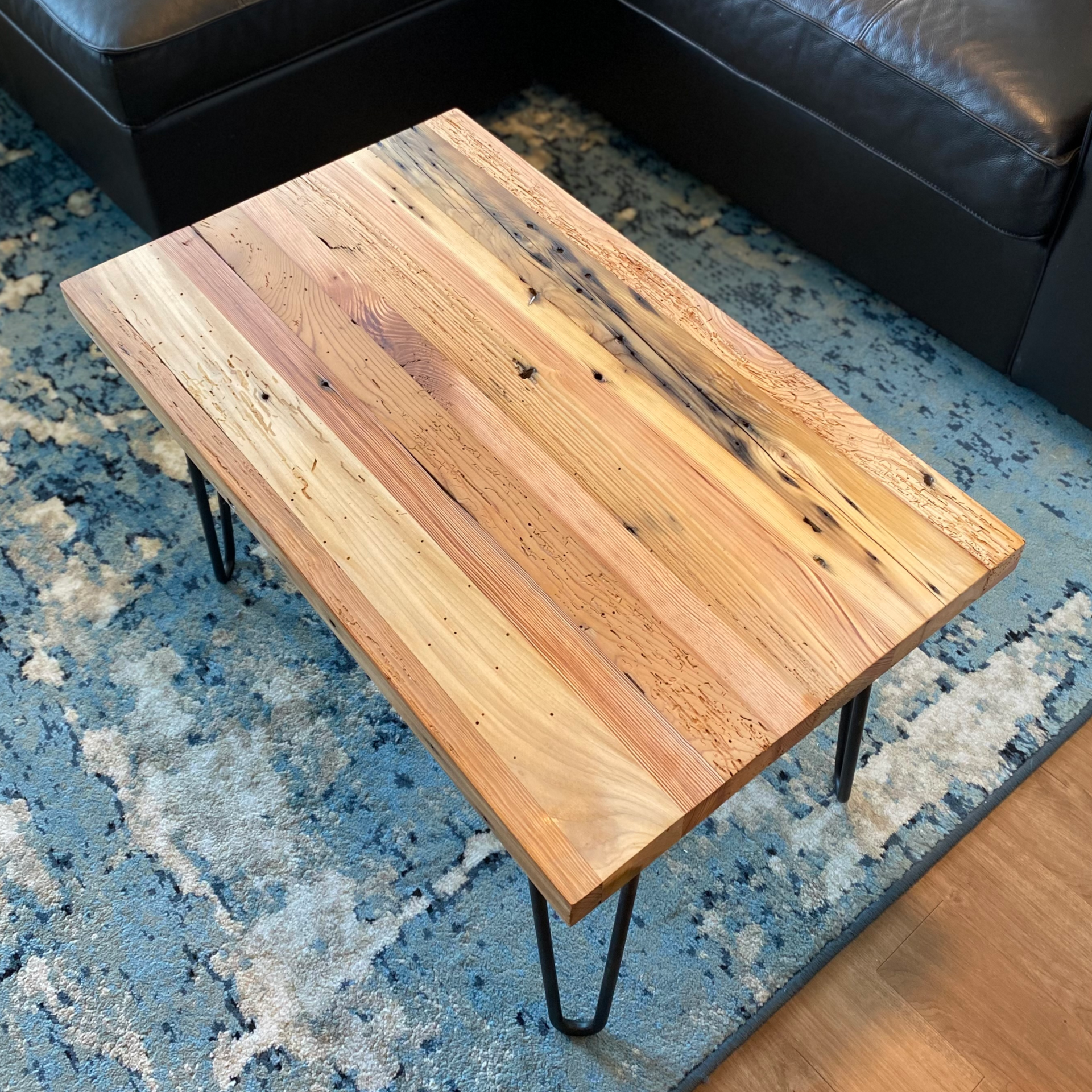 Wood hairpin coffee clearance table