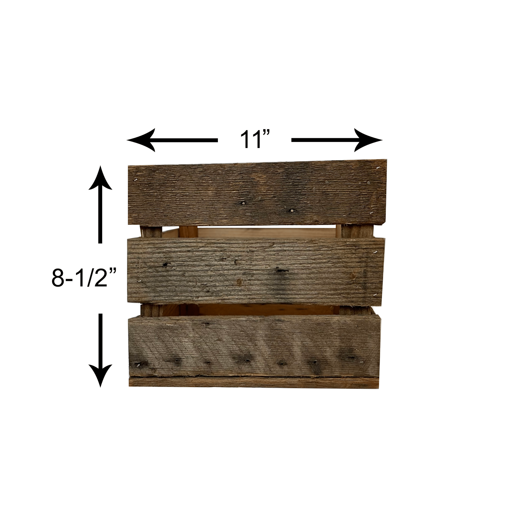 Rustic Wooden Crates Reclaimed Barn Wood Storage Boxes - Set of 3 dimension