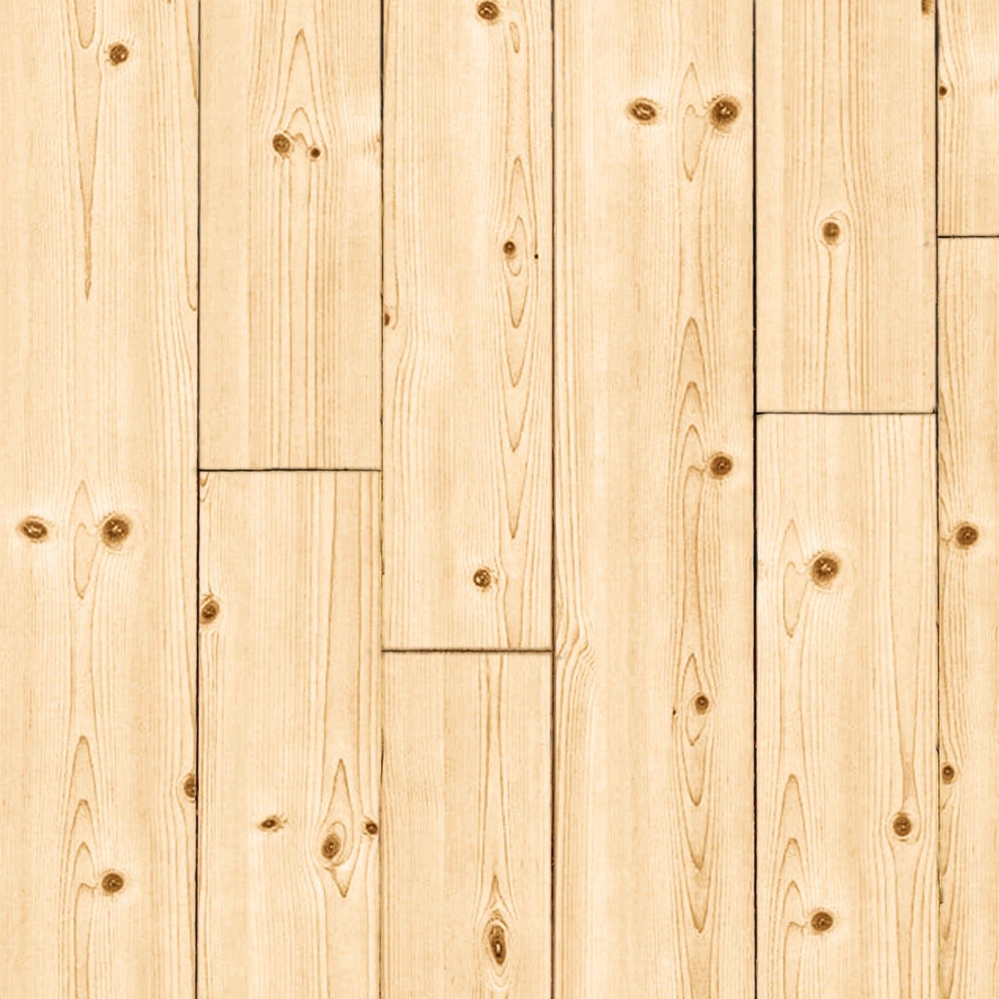 close up of yellow pine reclaimed flooring installed. There are a sizeable number of knots shown throughout and grain patterns in the wood are prominent.